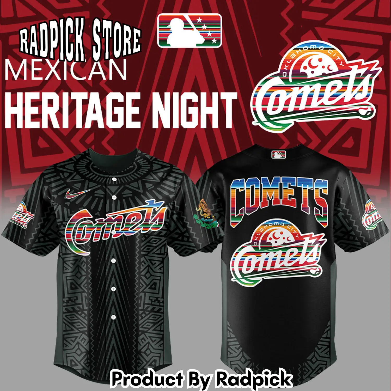 Radpick oklahoma city comets mexican heritage night new combo baseball jersey rp127222